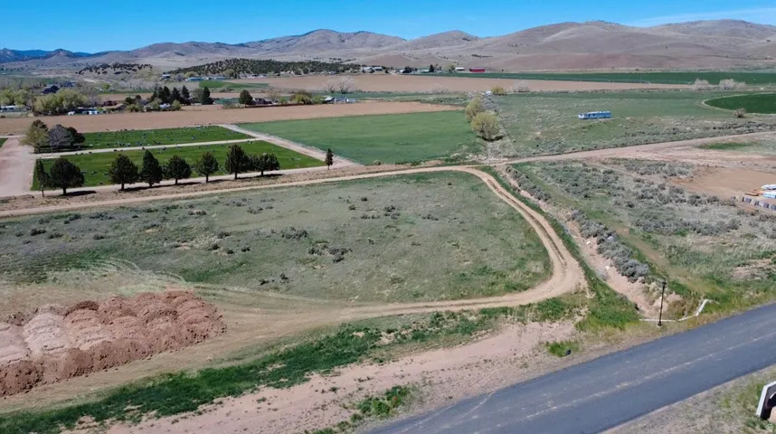 Aerial view of sparsely populated area featuring mountains