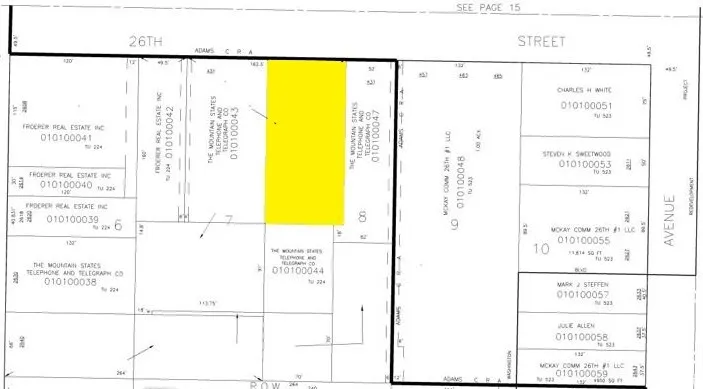 Map showing property parcels