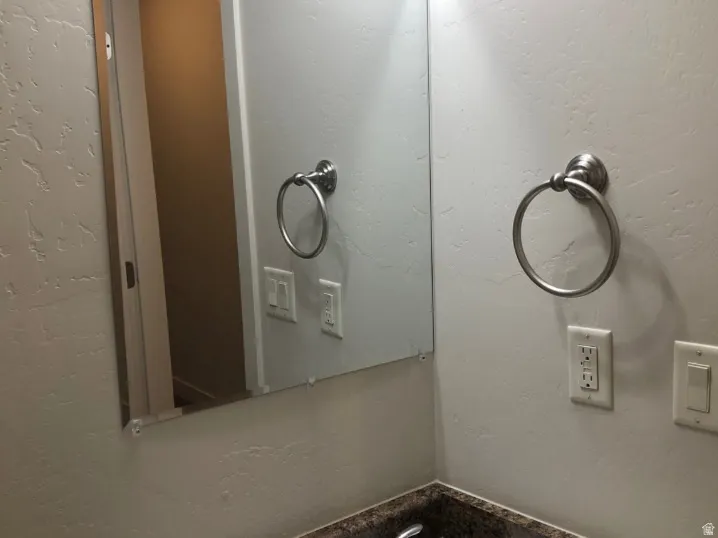 Bathroom view of a textured wall