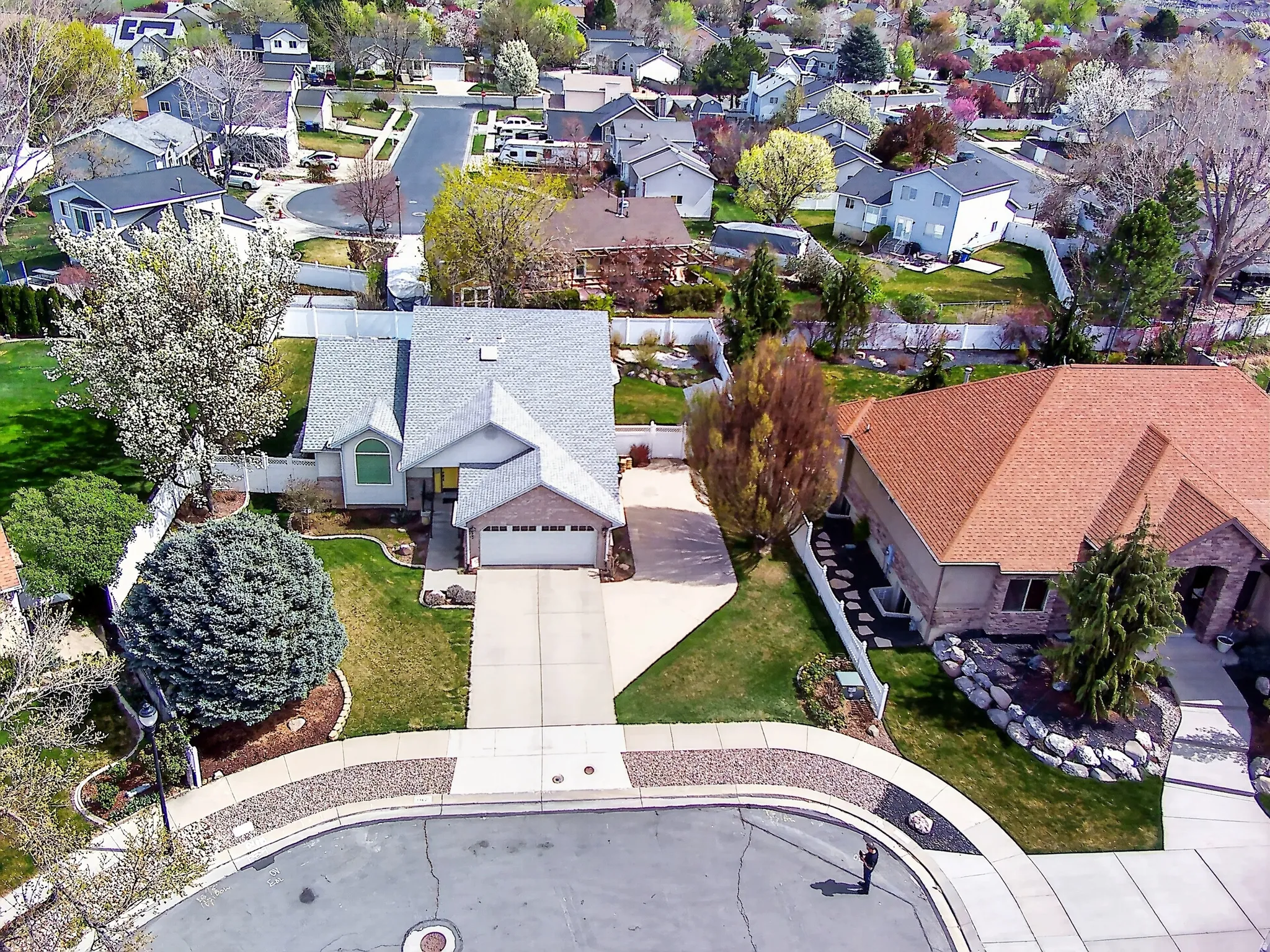 Aerial view of residential area