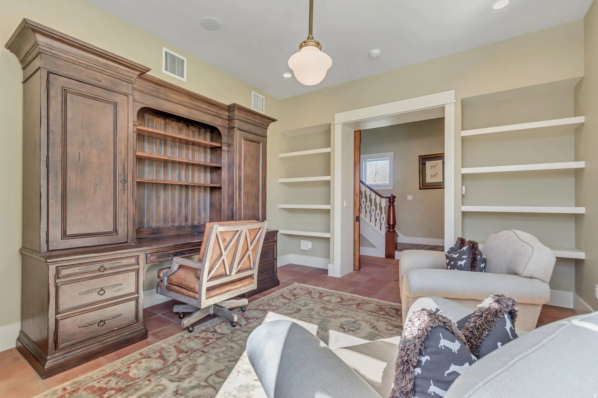 Office space with built in features and built in study area