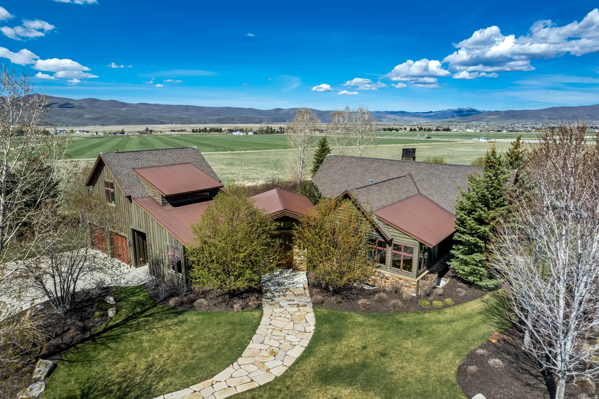 Bird's eye view of a mountain backdrop