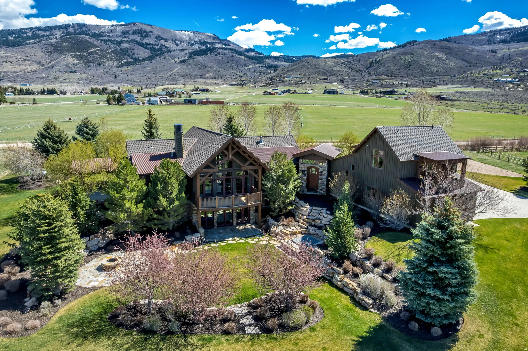 View from above of property with mountains
