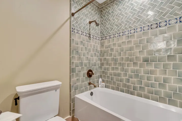 Bathroom with toilet and  shower combination