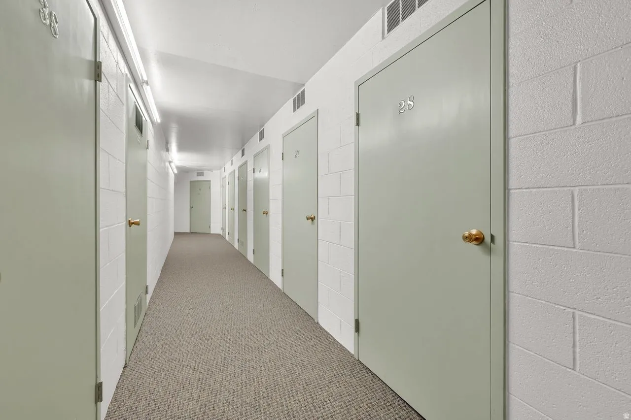 Corridor with storage closets