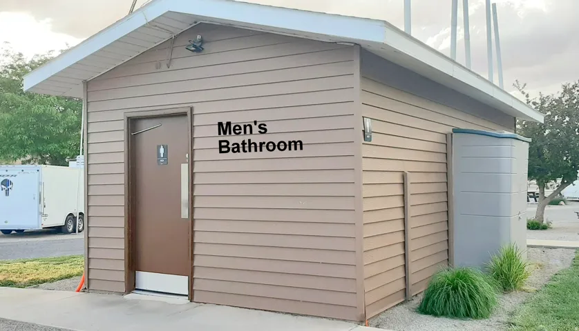 View of Men's outbuilding bathroom.