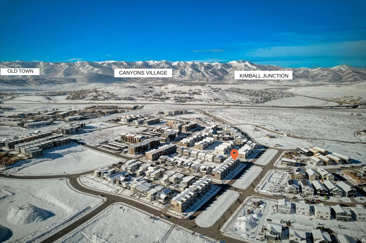 Bird's eye view of a mountain backdrop