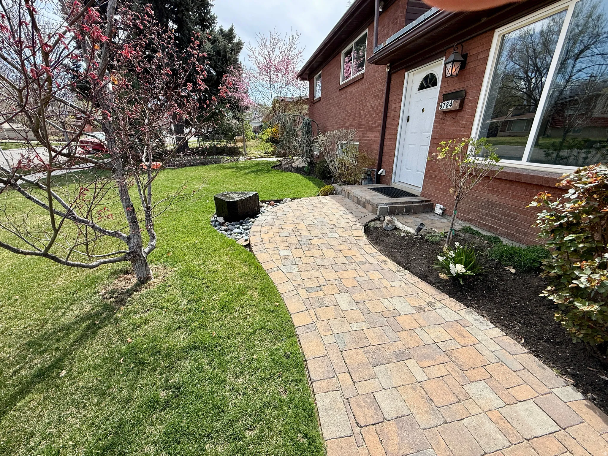 Belgard walkway and front yard