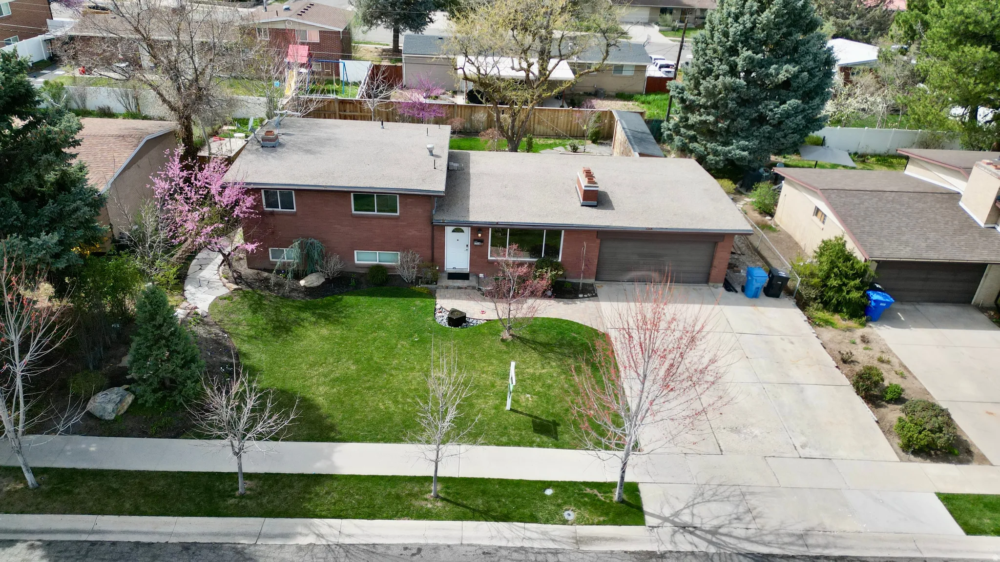 Aerial view of residential area