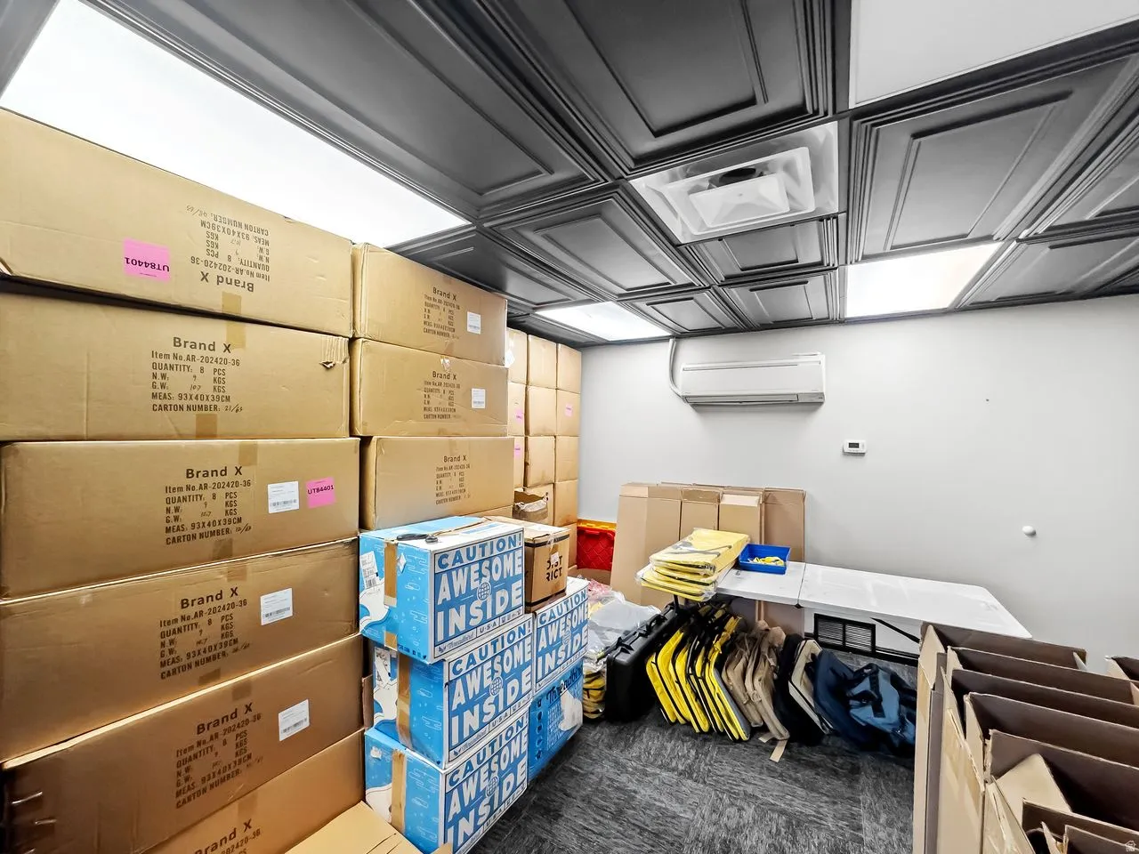 Storage with a wall mounted mini split