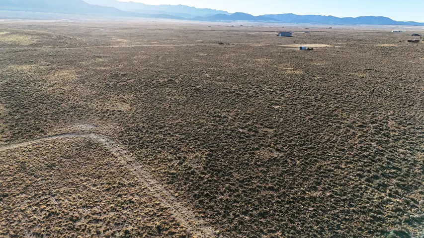 Bird's eye view of a mountainous background