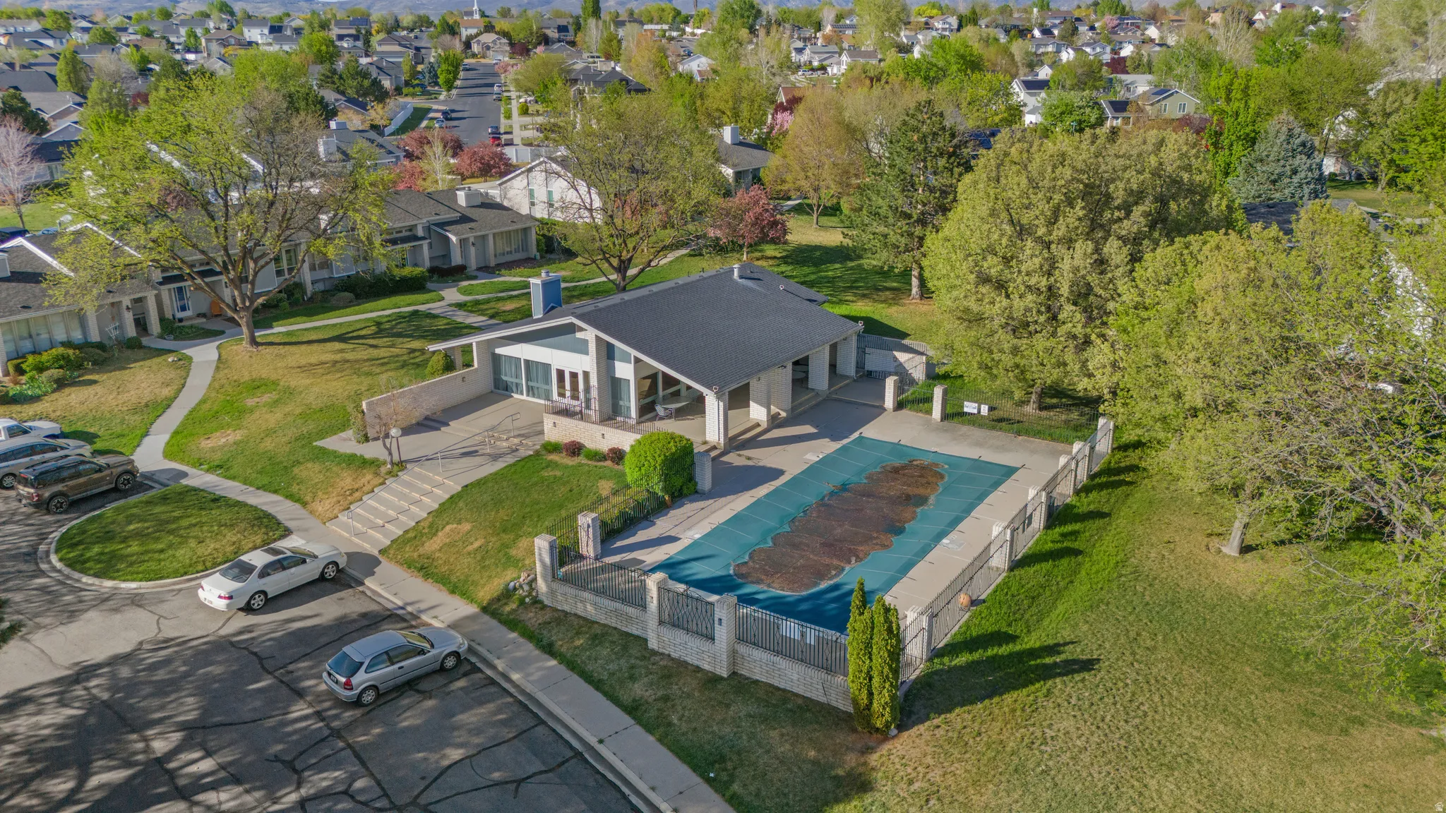 Community clubhouse and pool