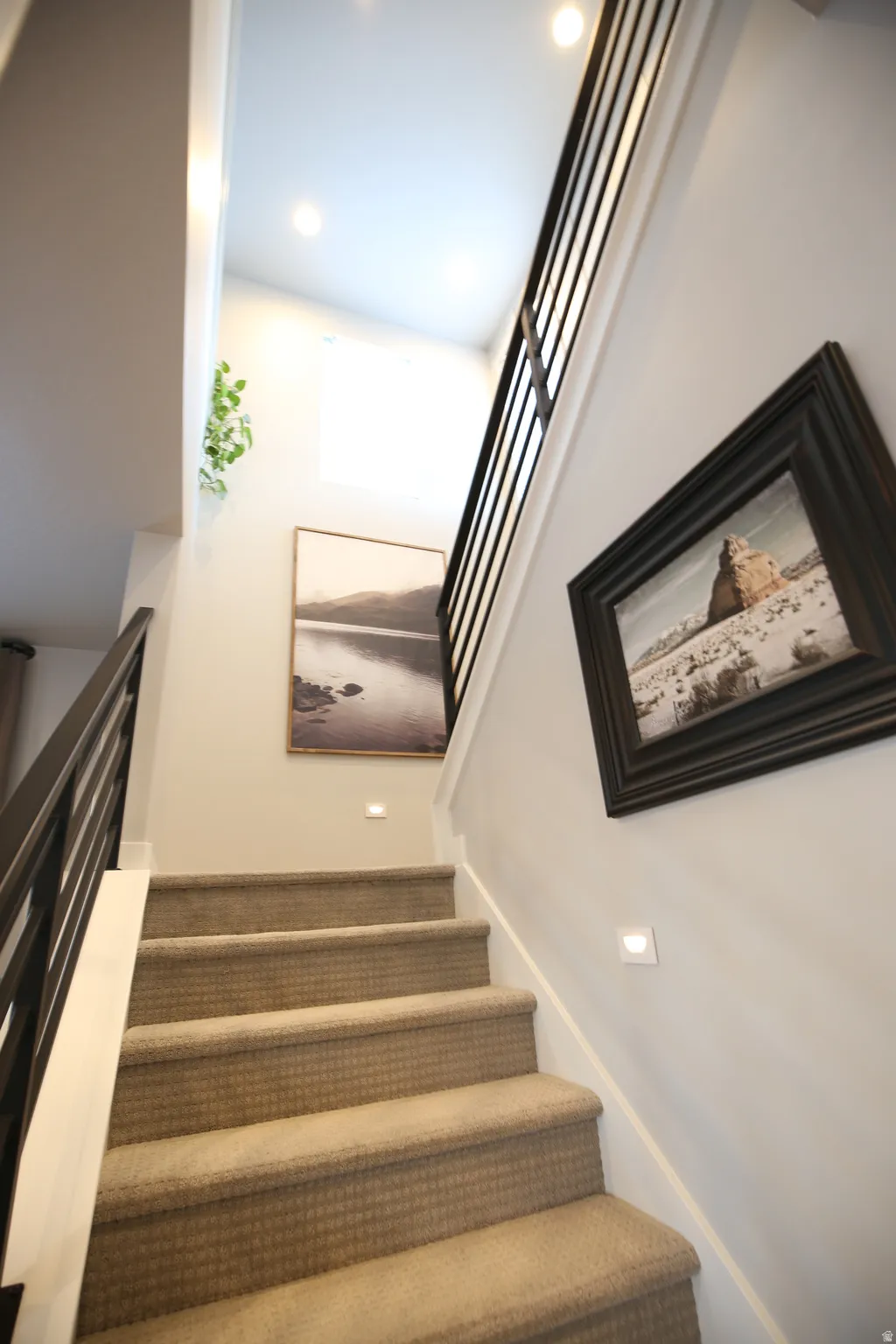 Staircase with recessed lighting