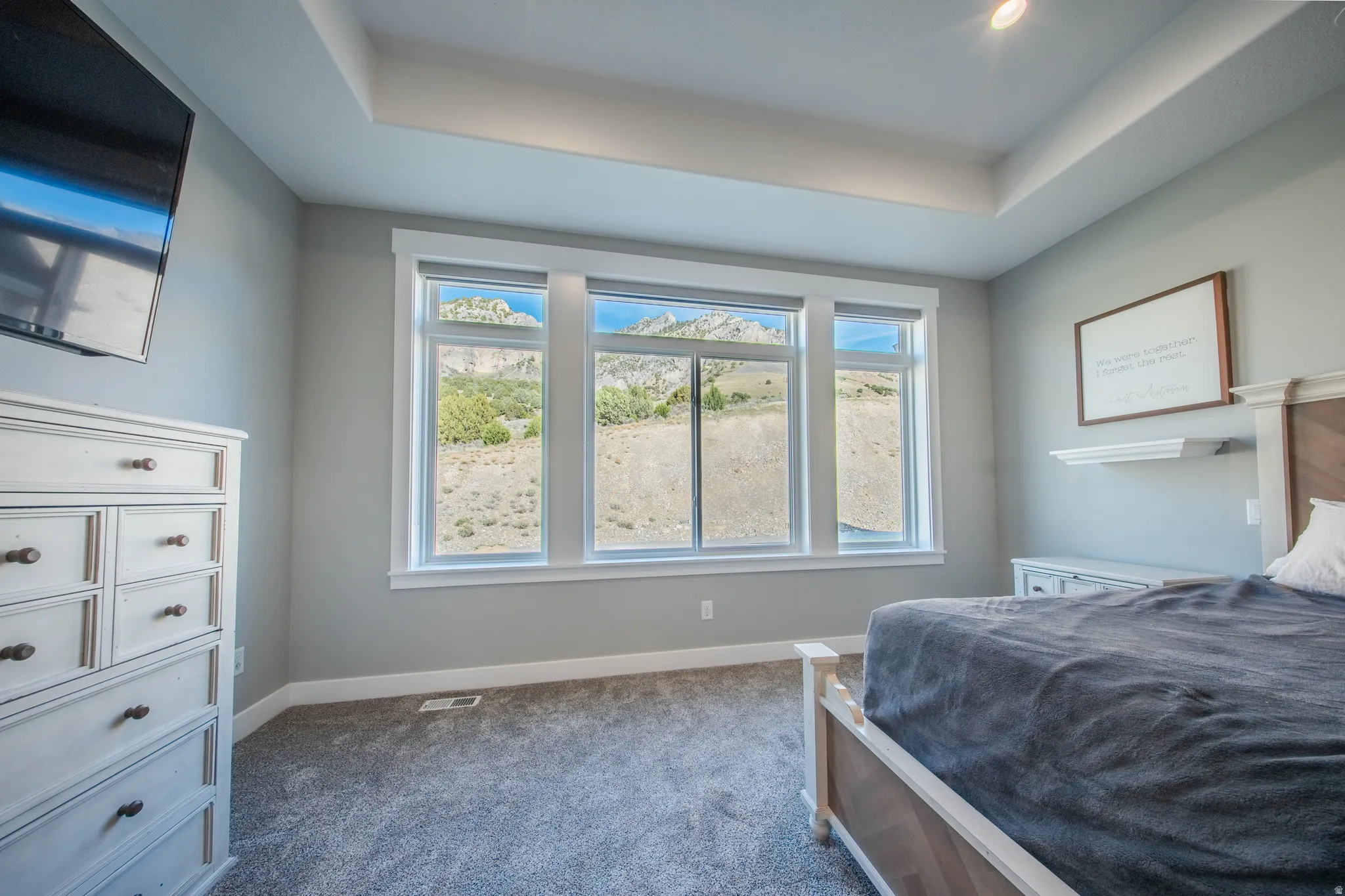 Bedroom with mountain view