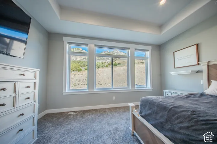 Bedroom with mountain view