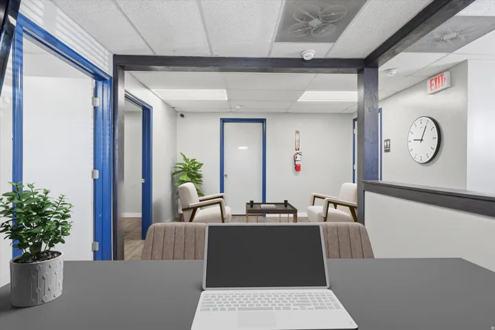 Waiting area virtually staged