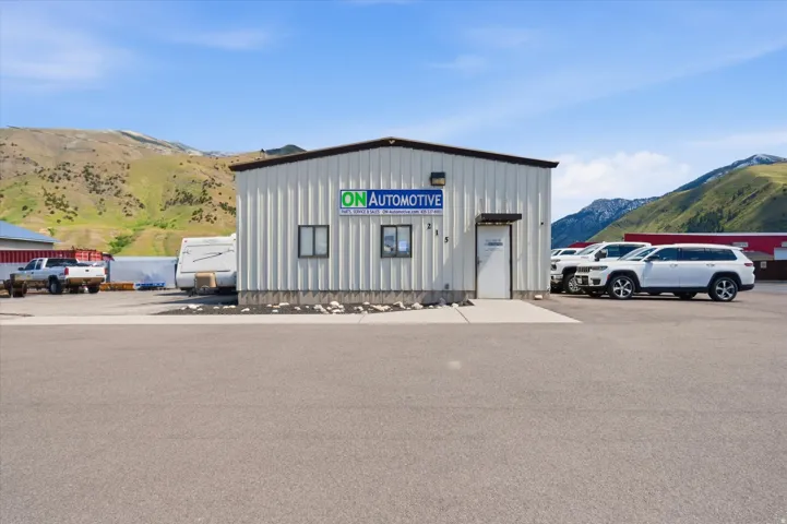 View of building exterior with a mountain view