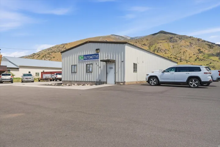 View of building exterior with a mountain view