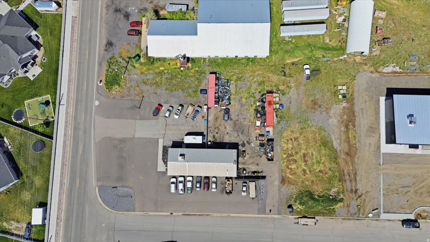 Aerial view of an industrial area