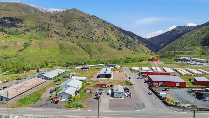 Bird's eye view of a mountain backdrop