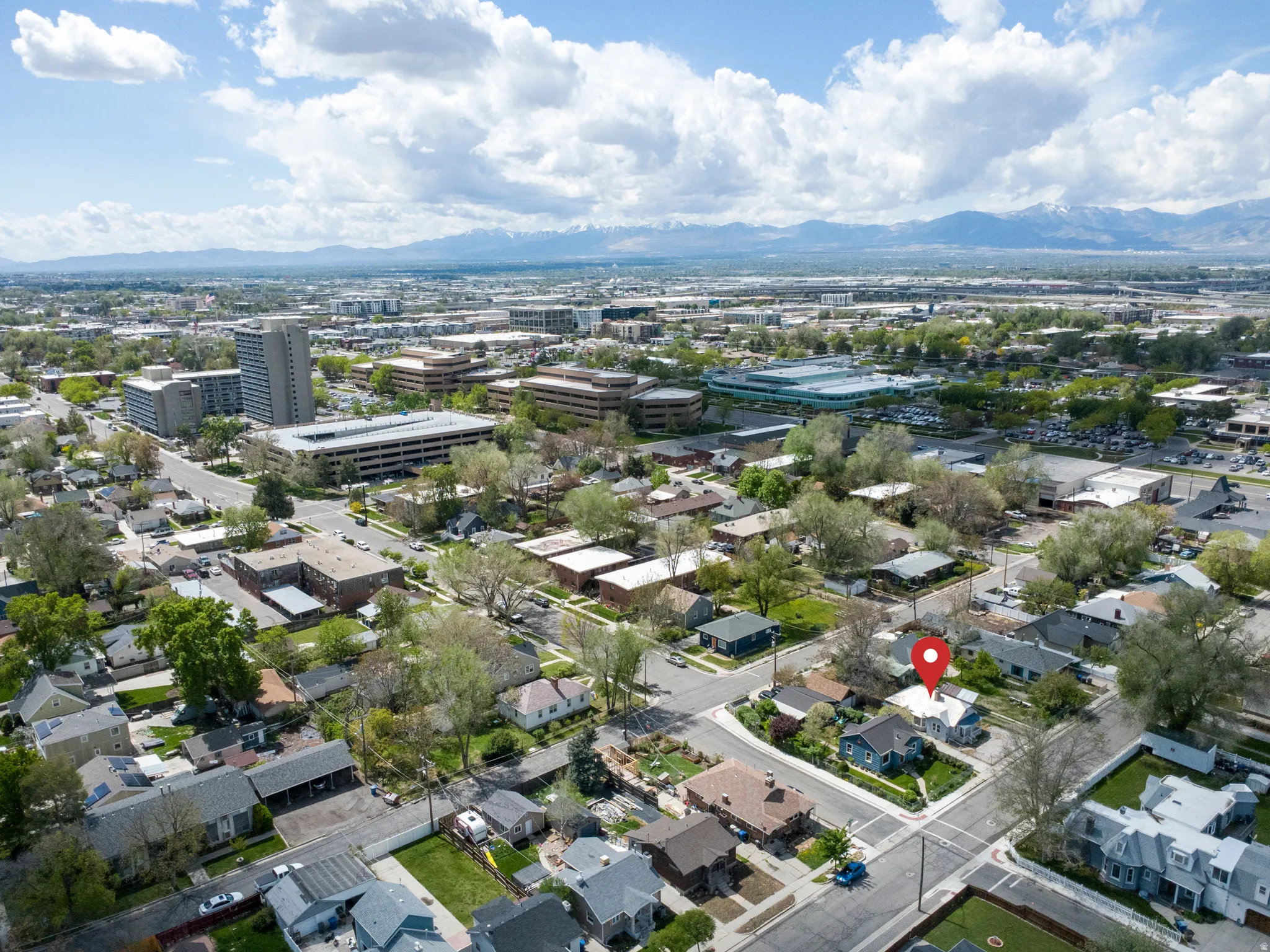 View of urban area featuring a mountainous background