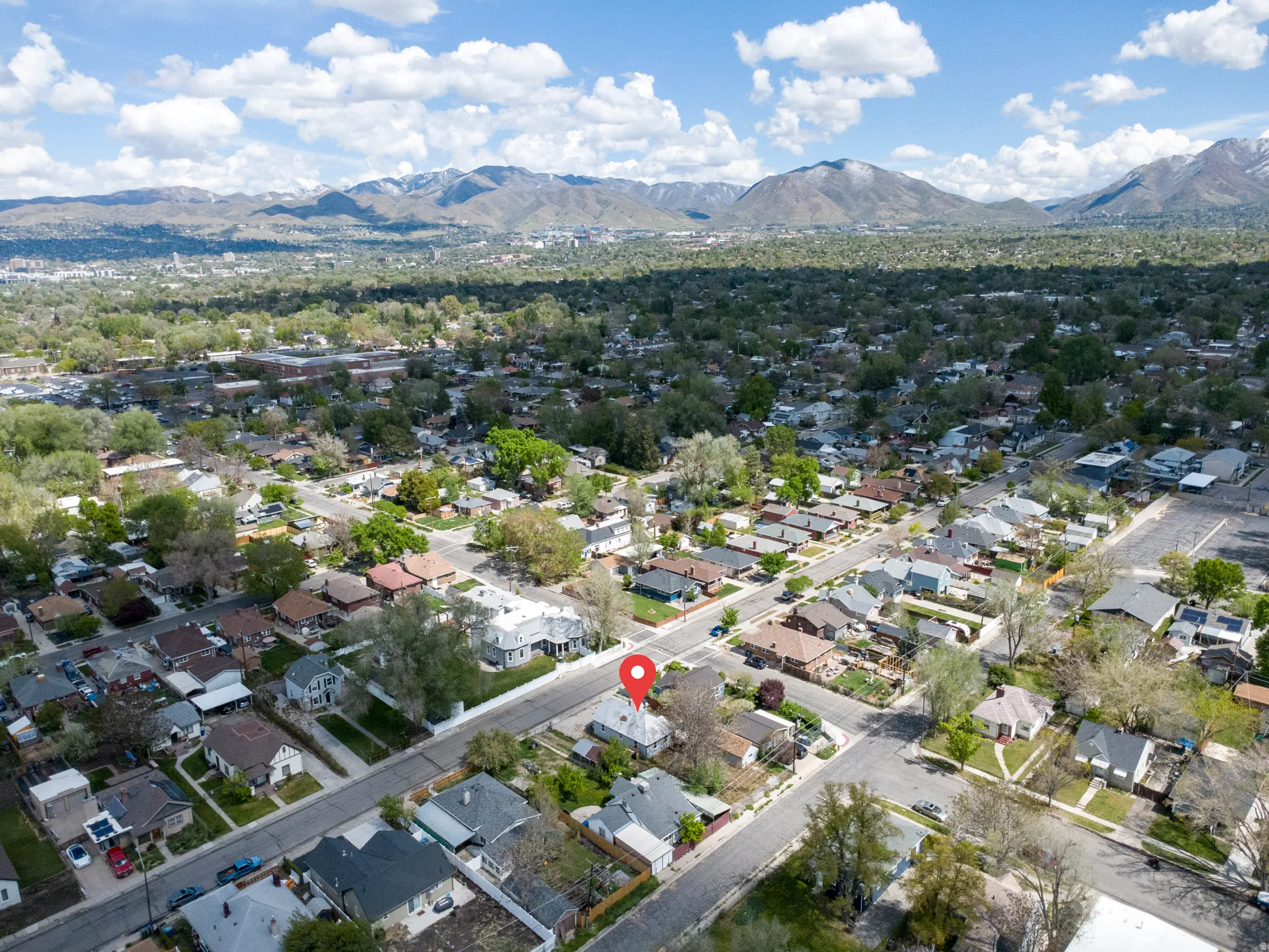 Bird's eye view of a mountain backdrop