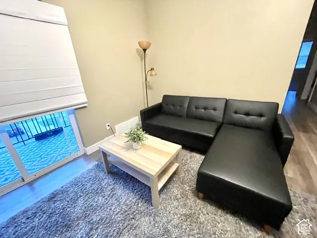 Wood-finish flooring throughout