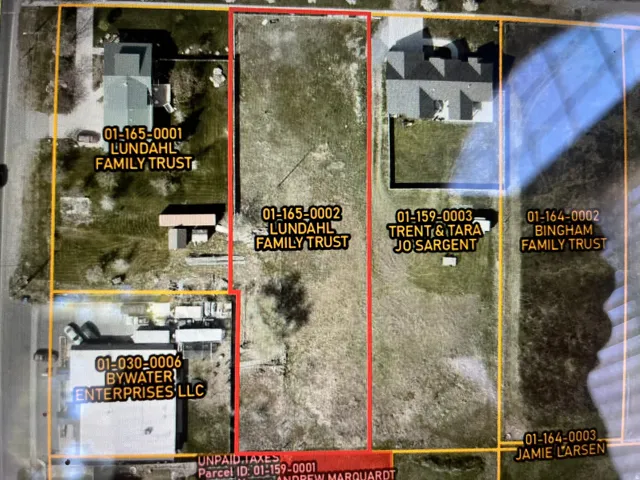 Plat Map. Illustrating property boundaries and ownership information for the various parcels shown