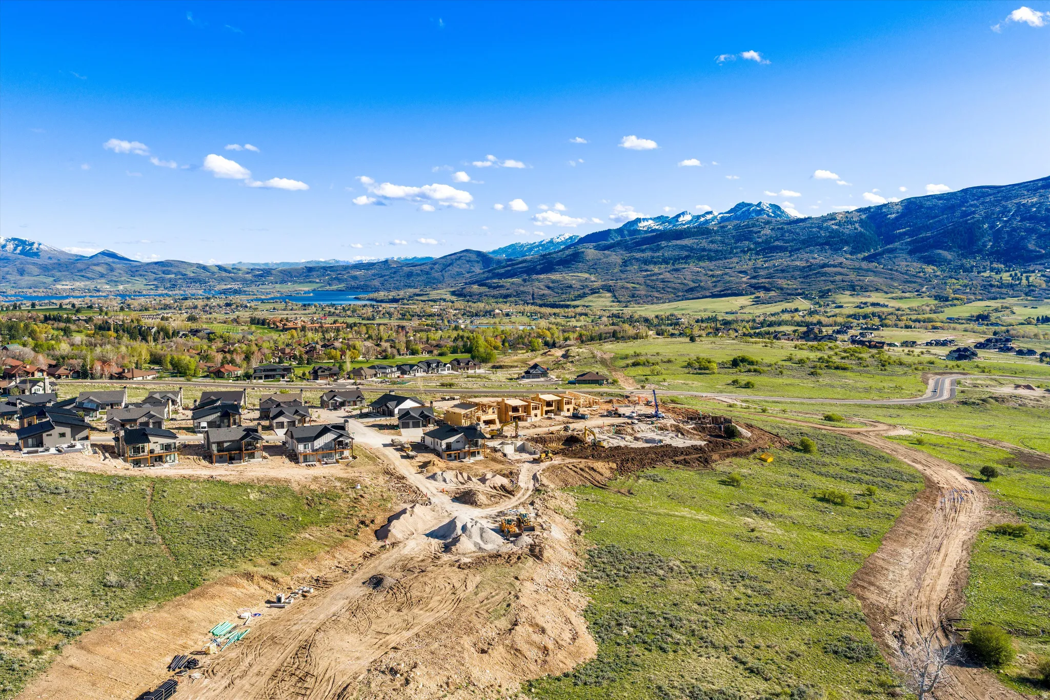 Aerial view of a mountainous background