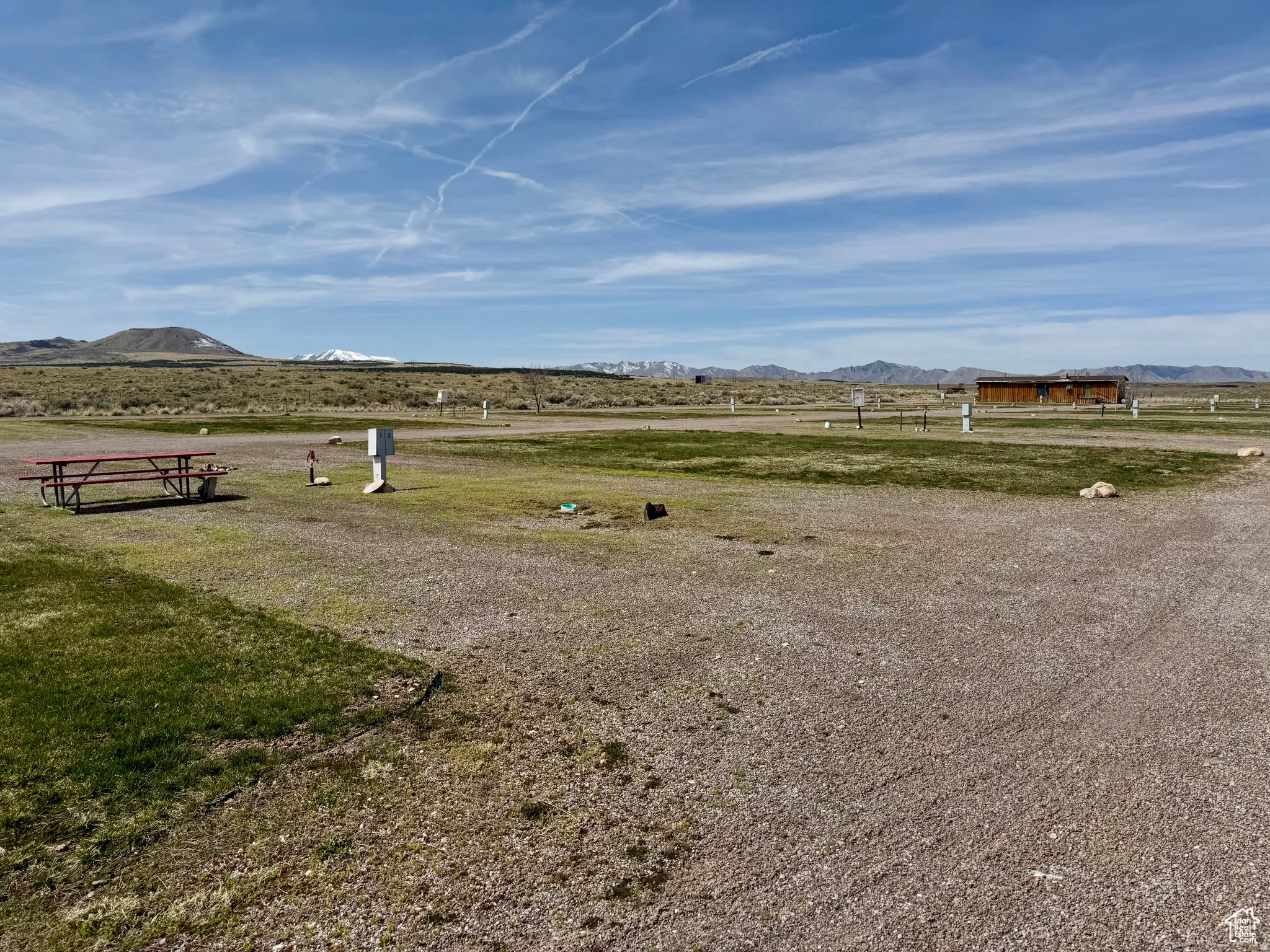 View of yard with a mountain view