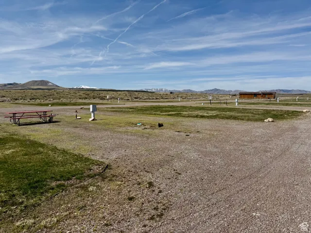 View of yard with a mountain view