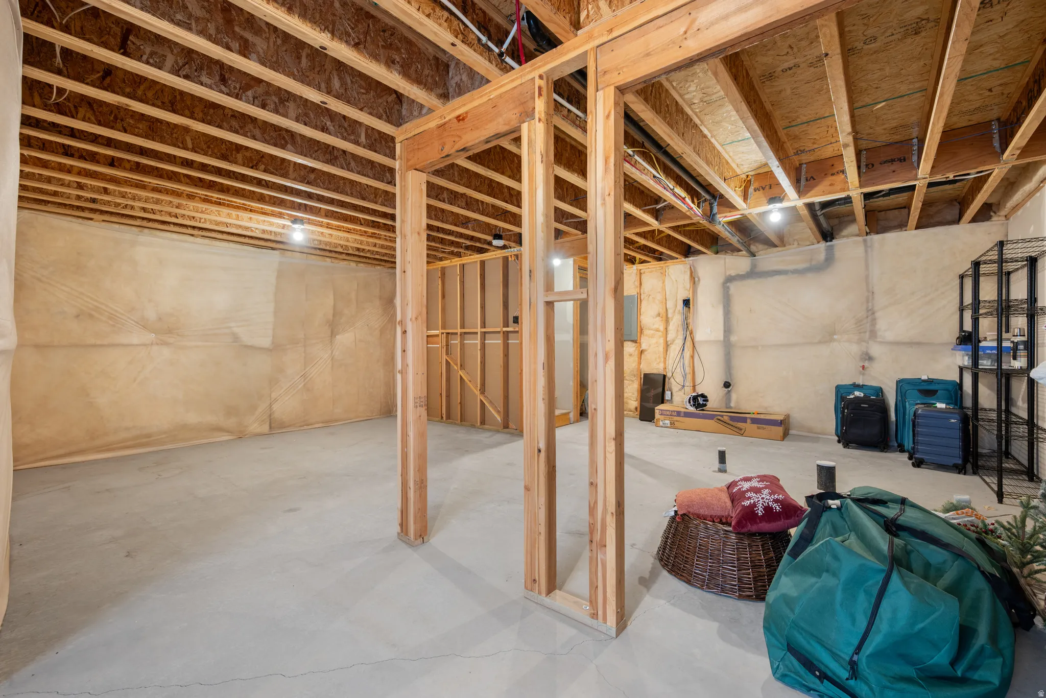 View of unfinished basement