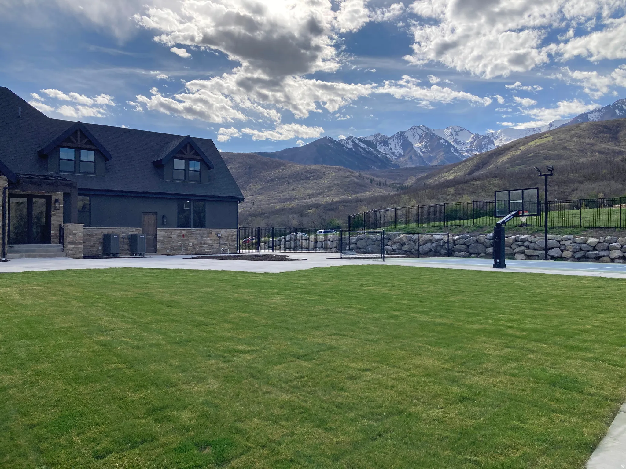 View of backyard with a mountain view