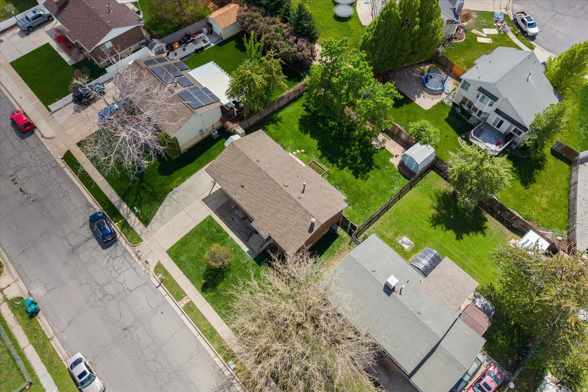 Aerial view of residential area