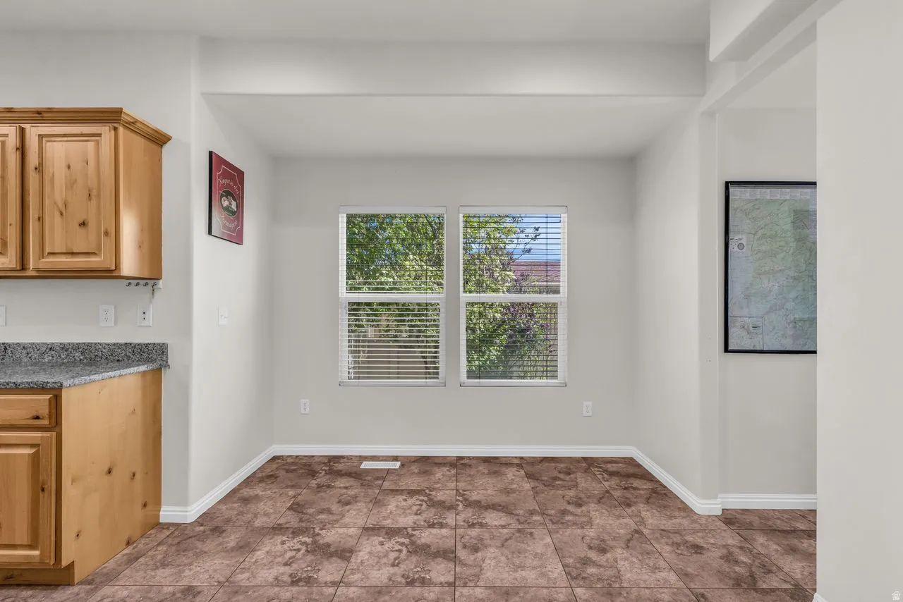 Spacious dining area with large window