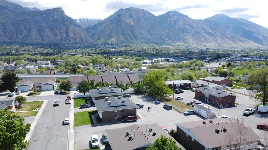 Bird's eye view of a mountain backdrop
