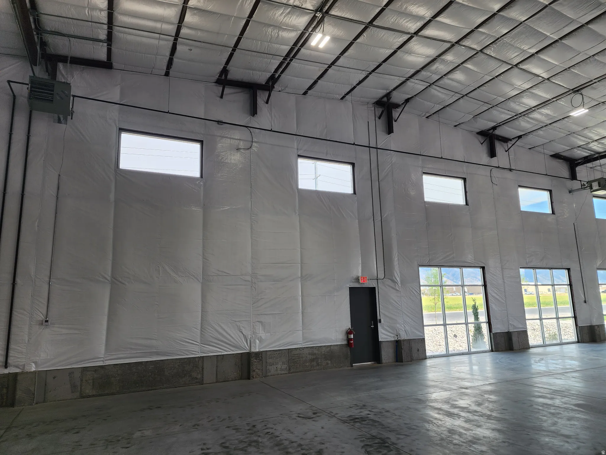 Garage with a heating unit