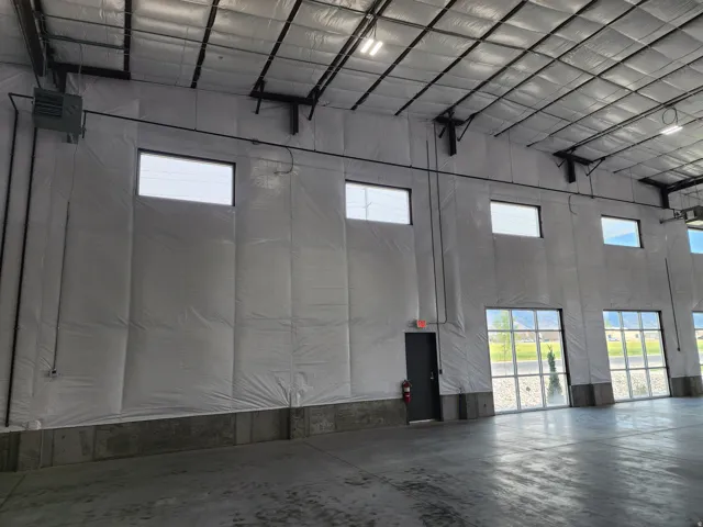 Garage with a heating unit