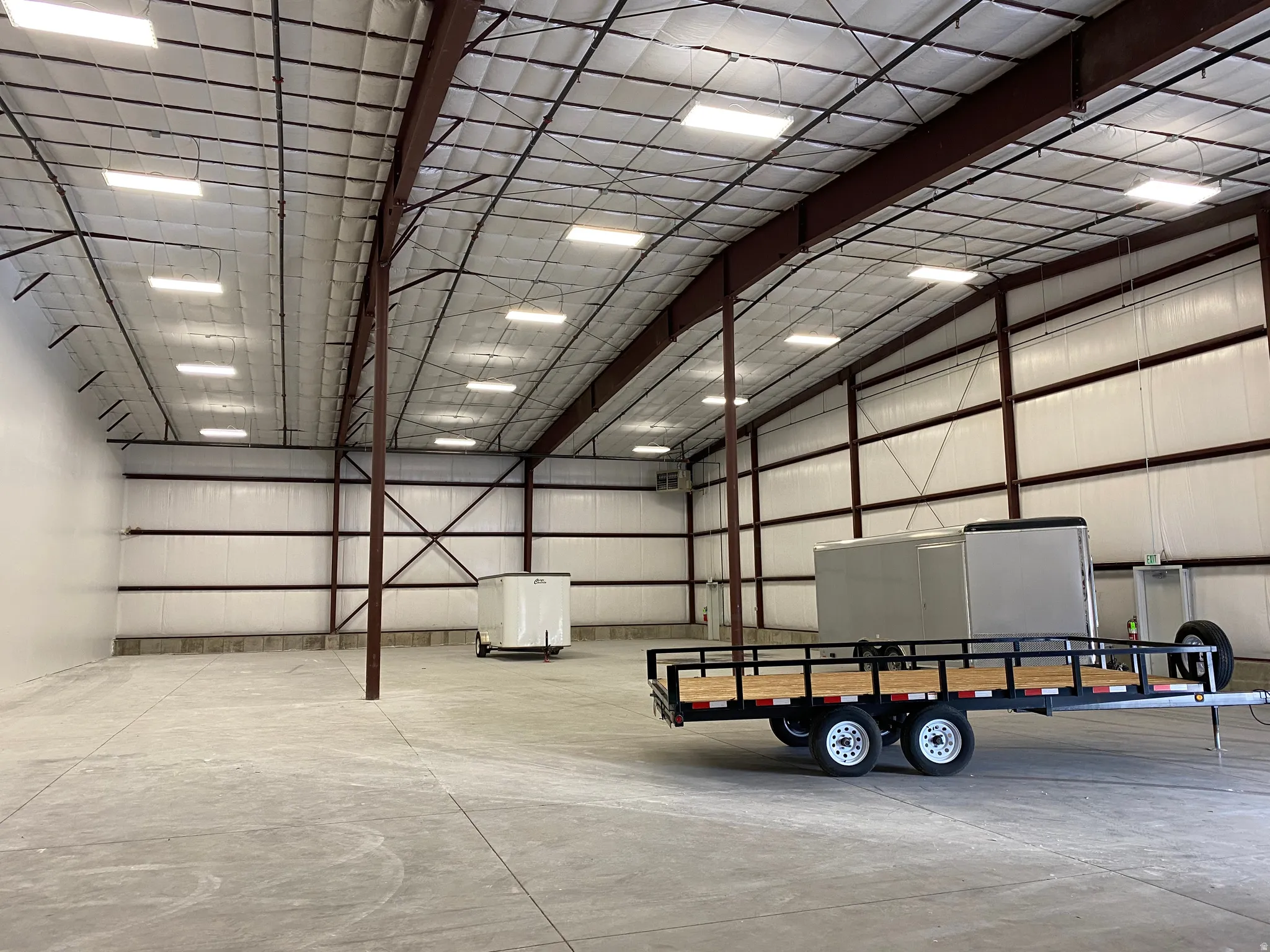 Garage with metal wall