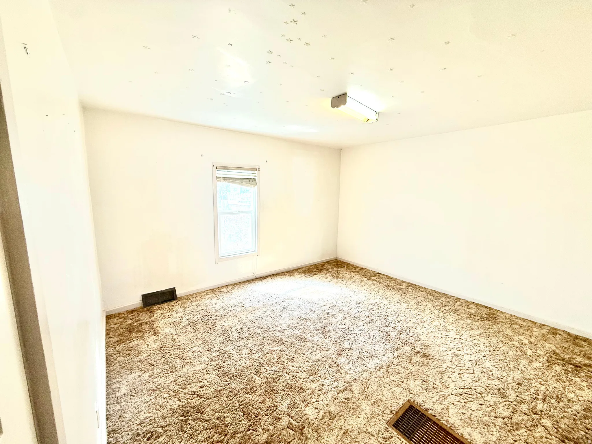 Carpeted empty room with baseboards