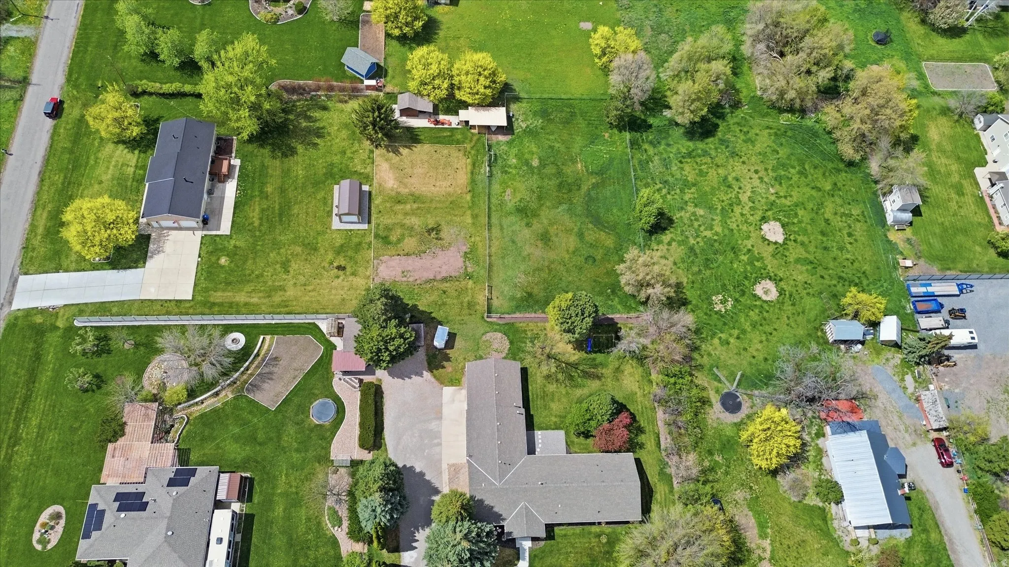 Aerial view of residential area
