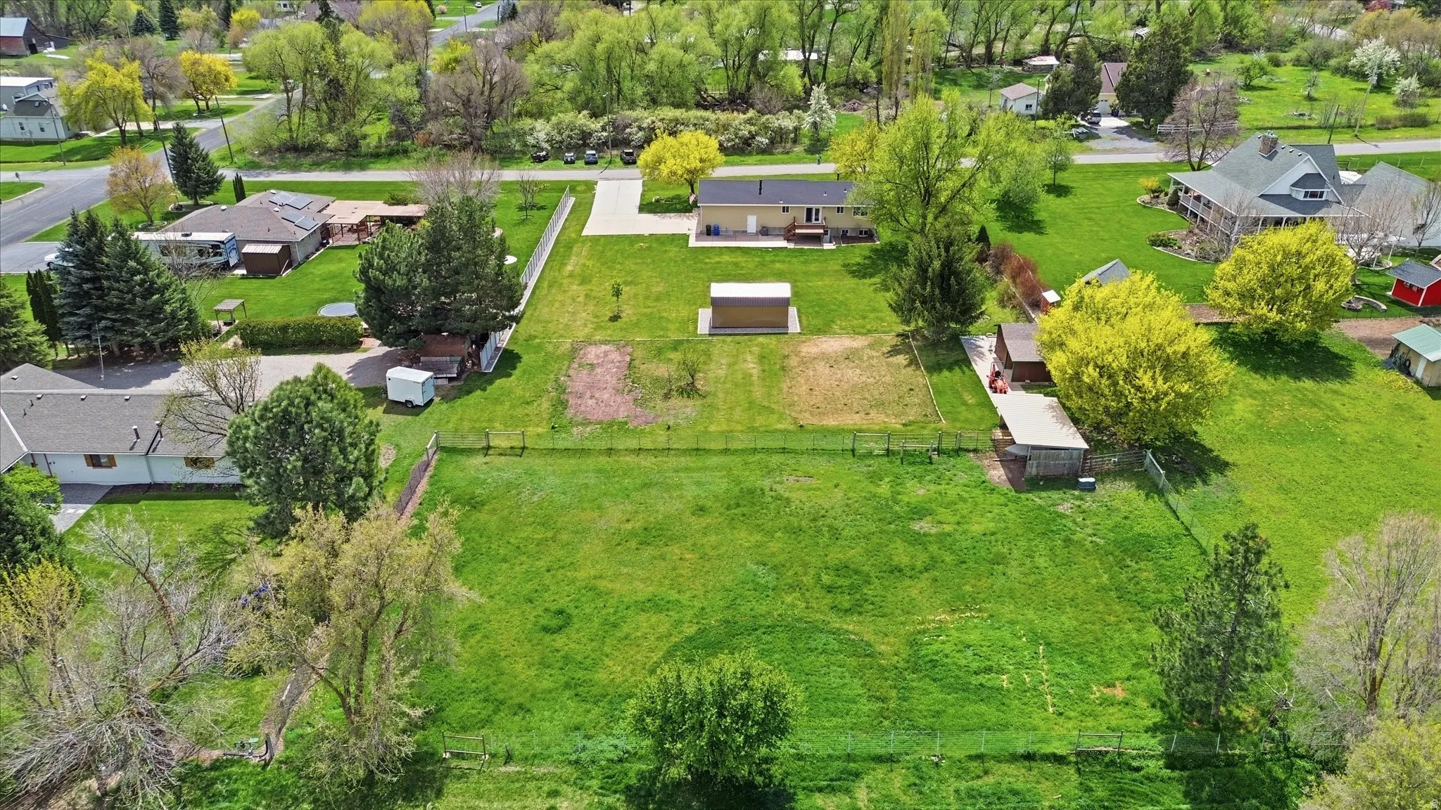 Aerial view of residential area