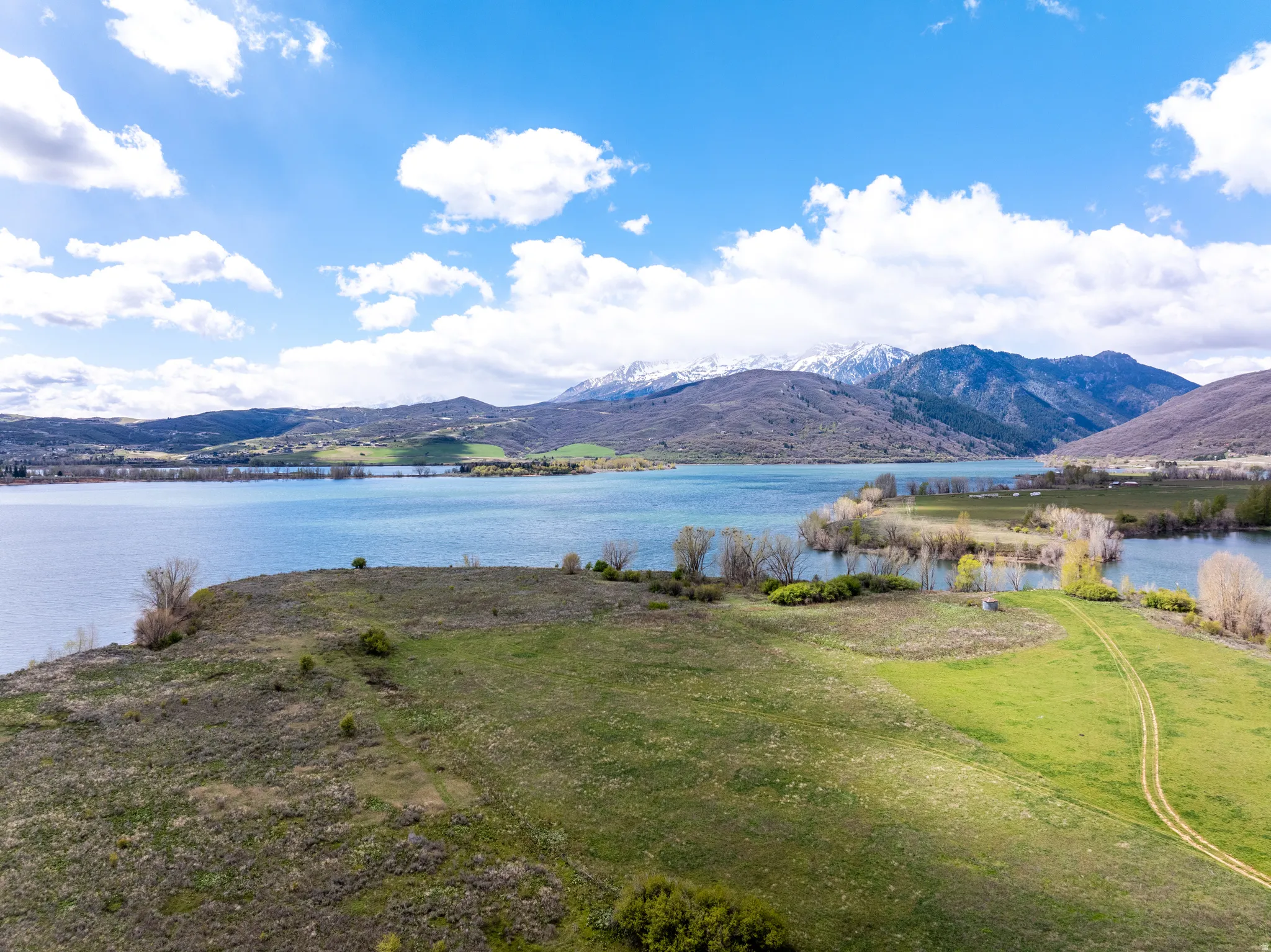 Water view with a mountainous background