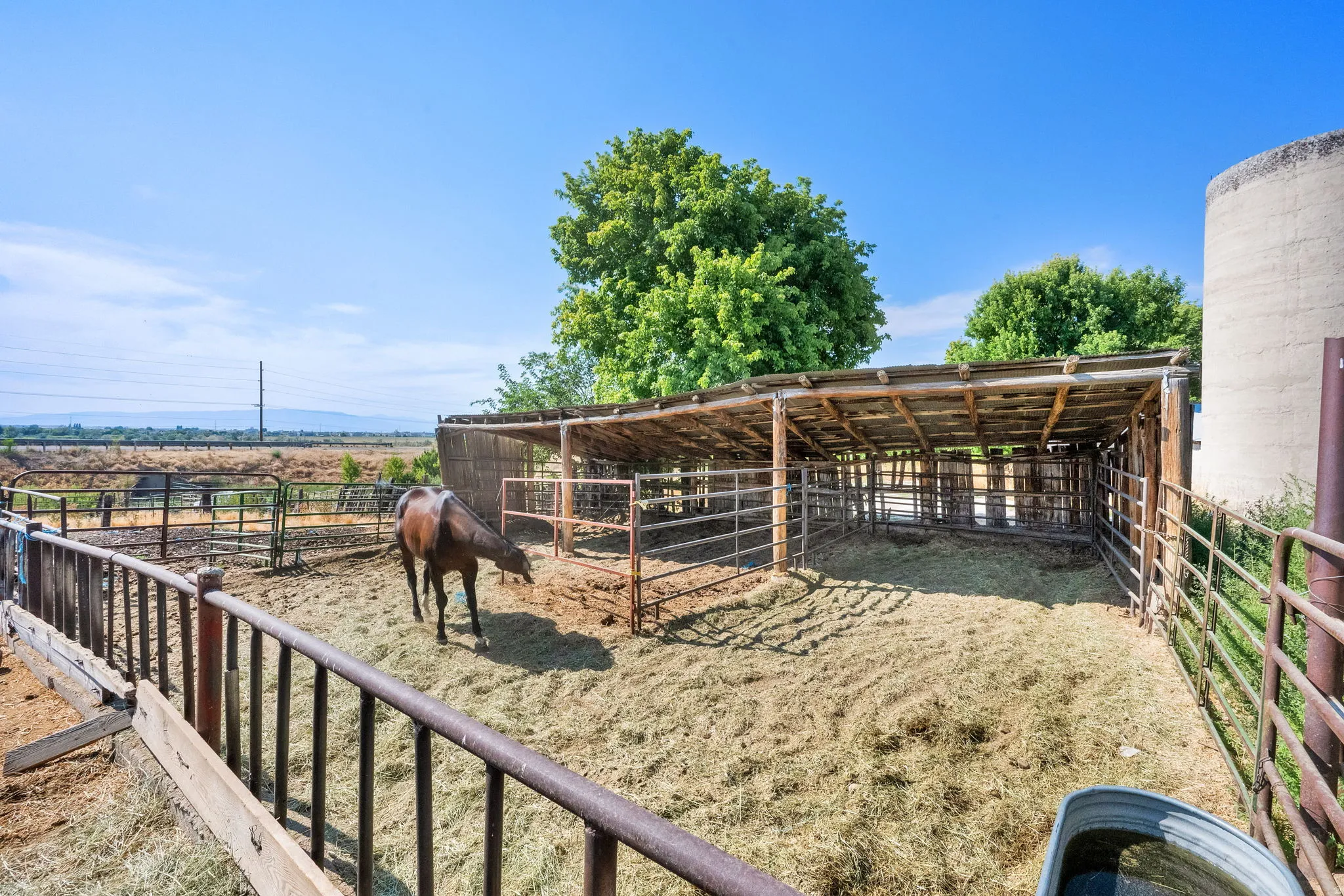 Horse barn with a rural view