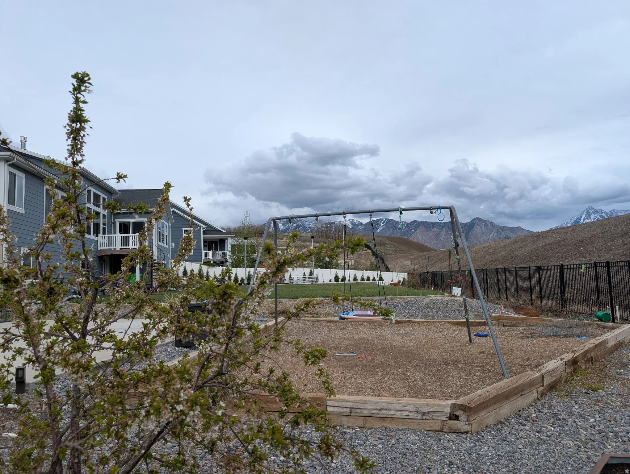 View of fenced yard