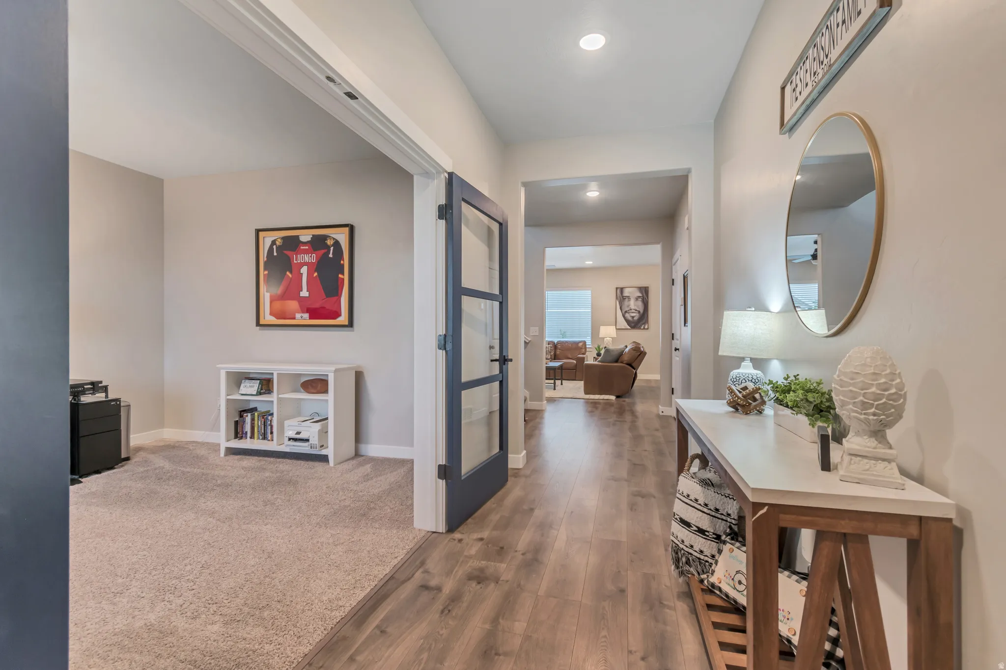 Charming front entry and office with French doors