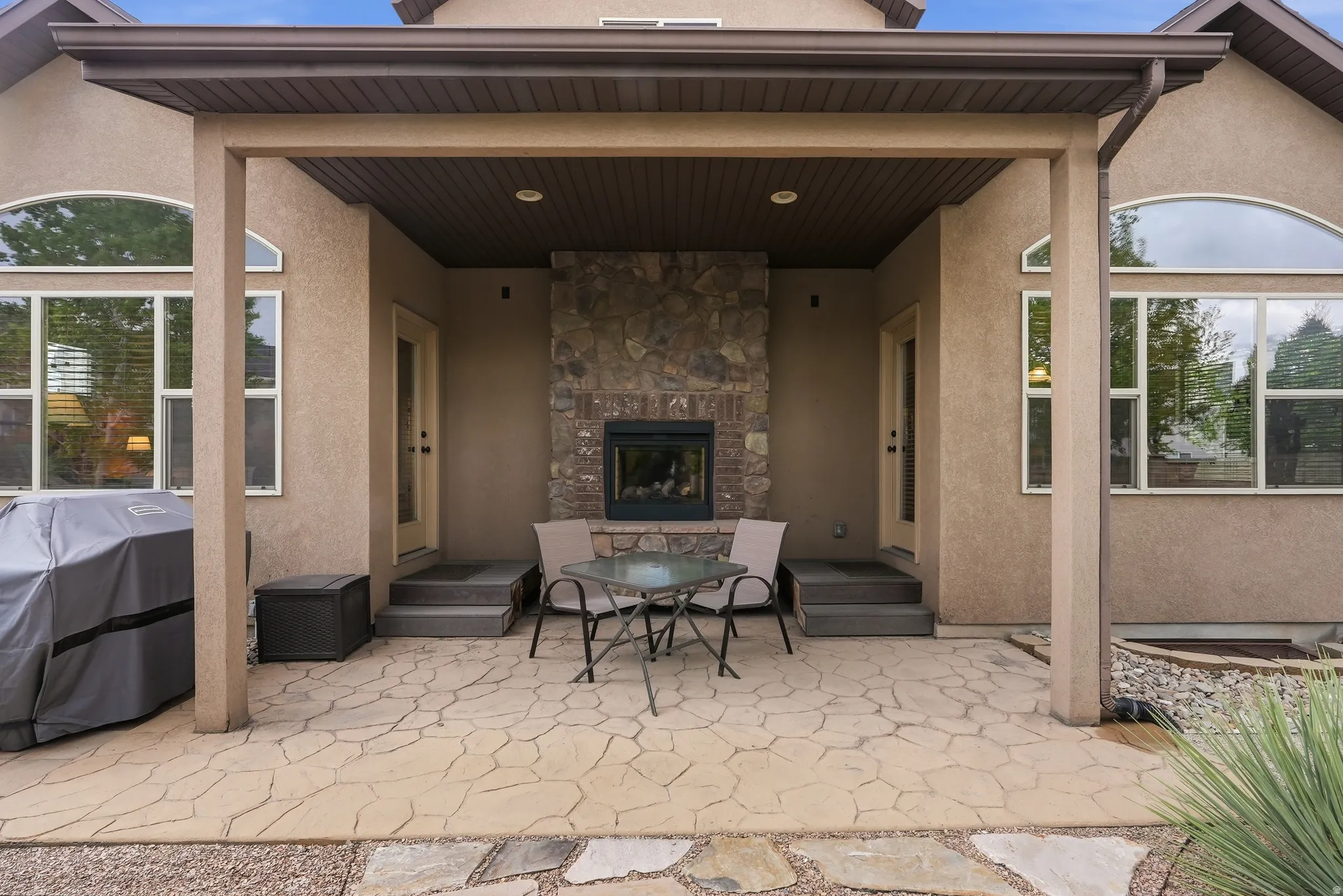Wonderful outdoor patio with fireplace
