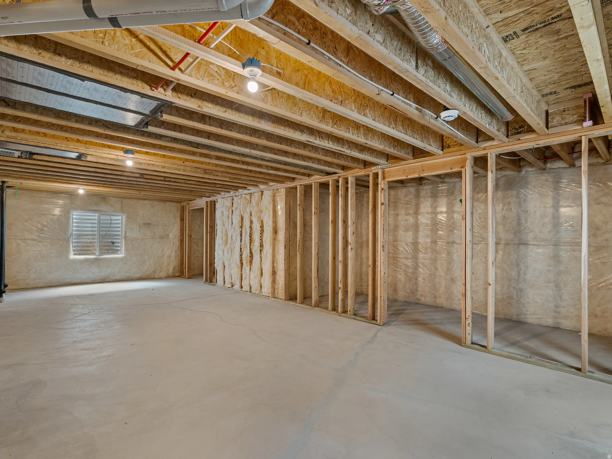 View of unfinished basement