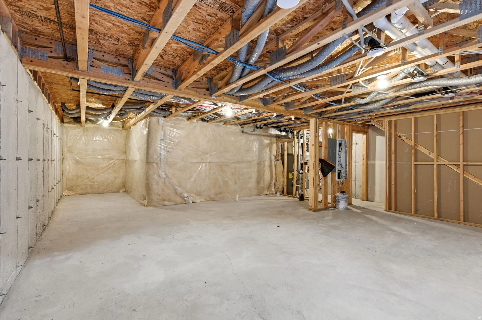 View of unfinished basement