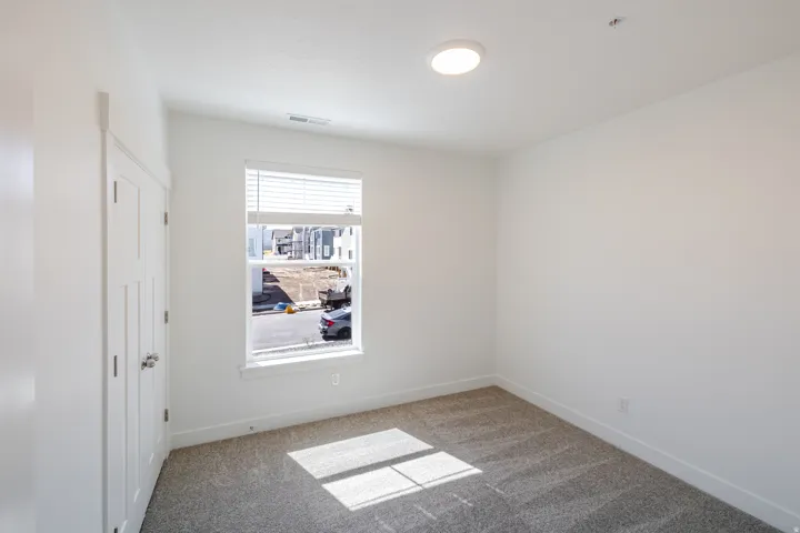 Neutral wall paint with textured carpeting